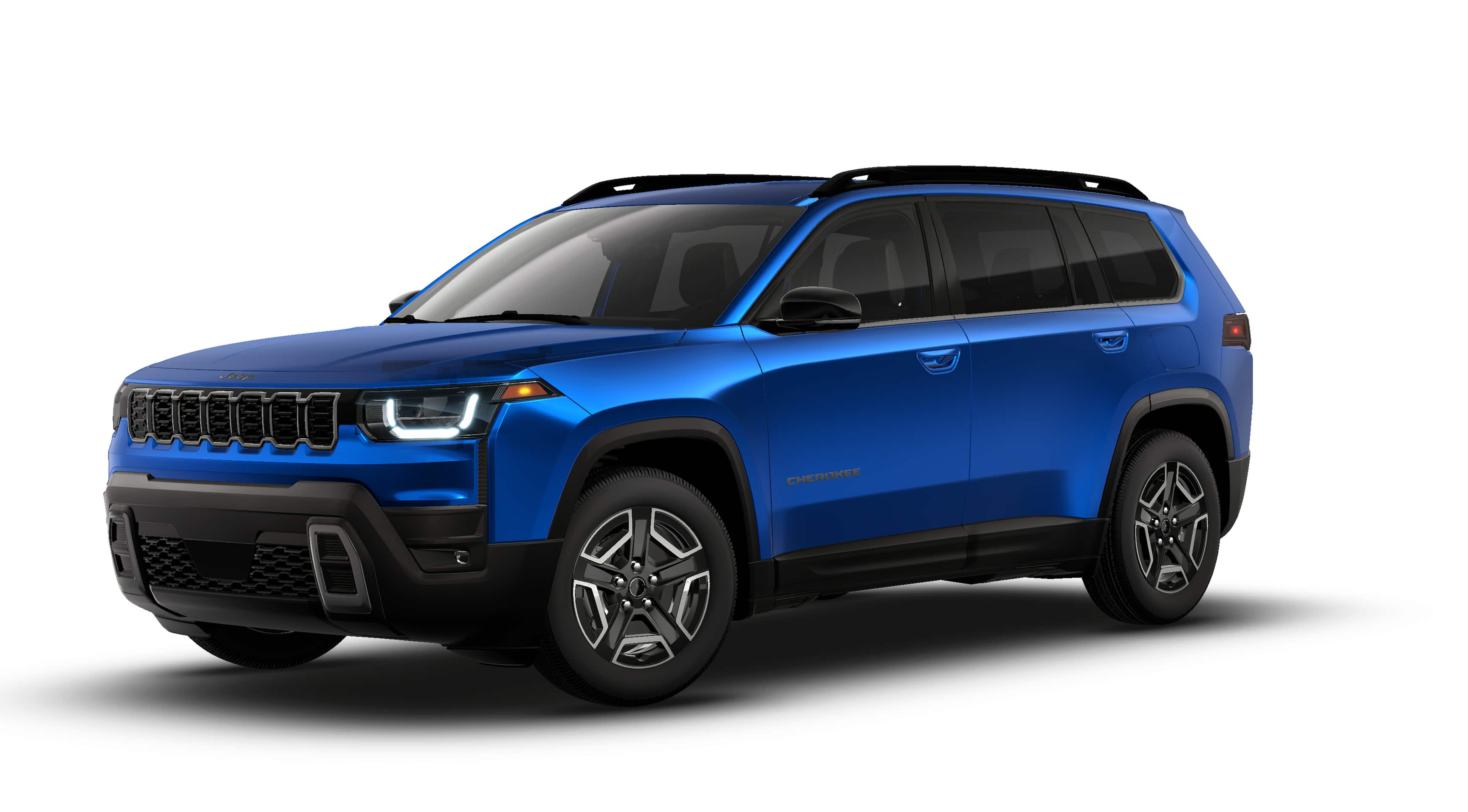 2026 Jeep Cherokee CHEROKEE LIMITED 4X4 in Hydro Blue Pearl-Coat Exterior Paint — front three-quarter view